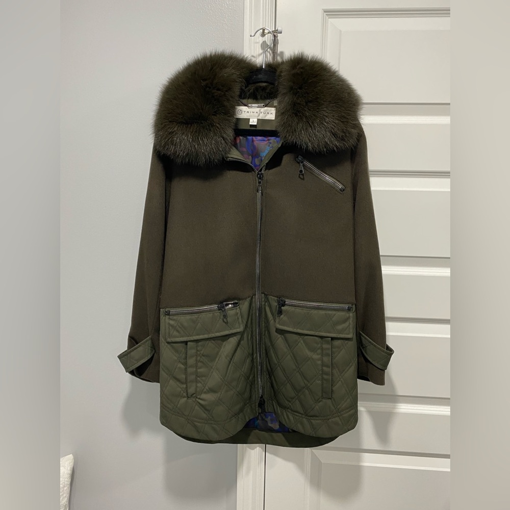 Trina Turk Dyed Real Fox Fur Coat (Sz Small)